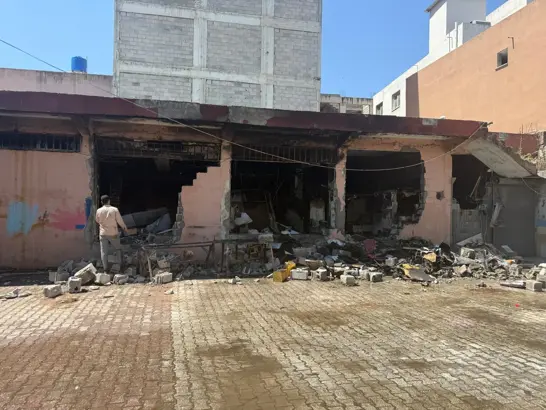 Beyaz eşya mağazasında yangın