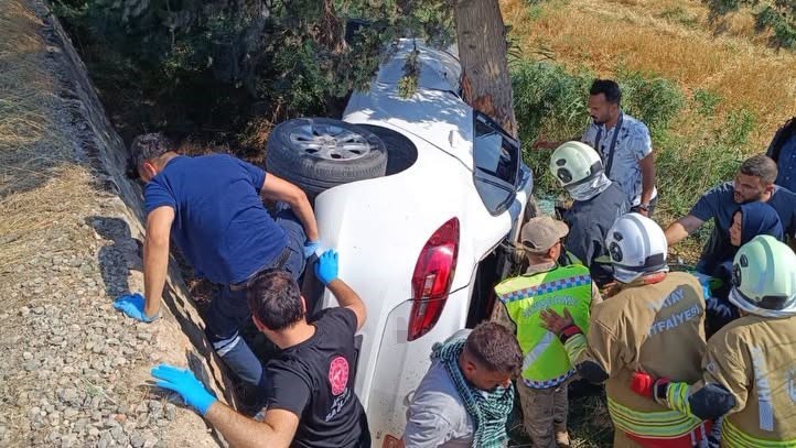 Şarampole Devrilen Sürücü Kurtarılamadı