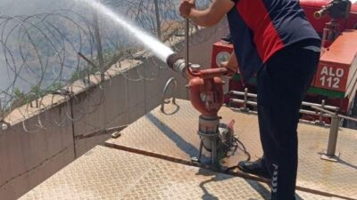 SURİYE SINIRINDA ÇIKAN YANGINA HIZLI MÜDAHALE