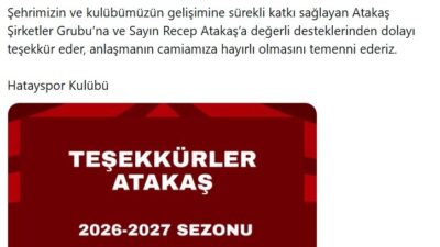ATAKAŞ ŞİRKETLER GRUBU, HATAYSPOR’A SIRT SPONSORU OLDU