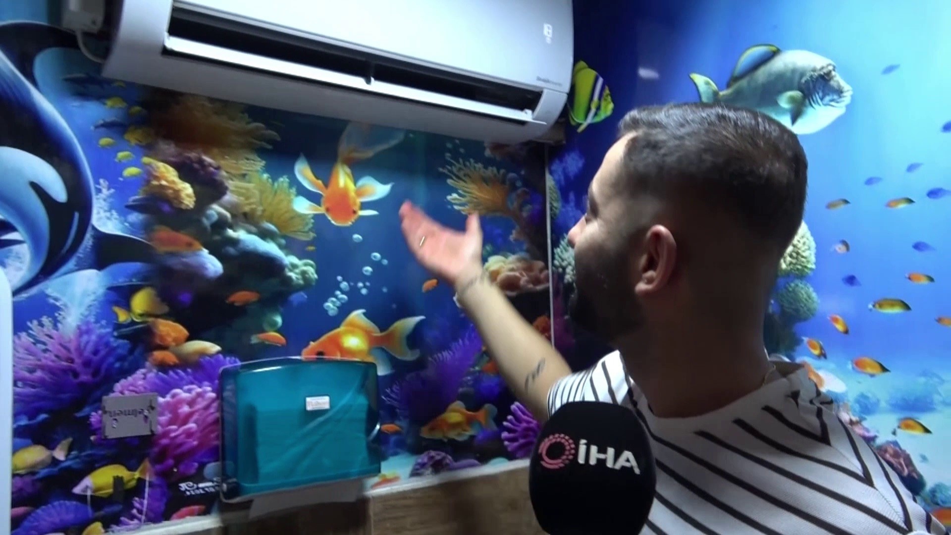 Küçücük tuvaletine klima taktırdı