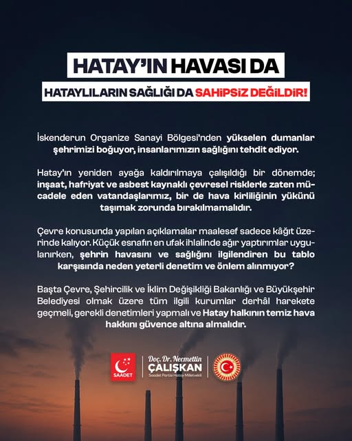 OSB deki dumanlara önlem istedi
