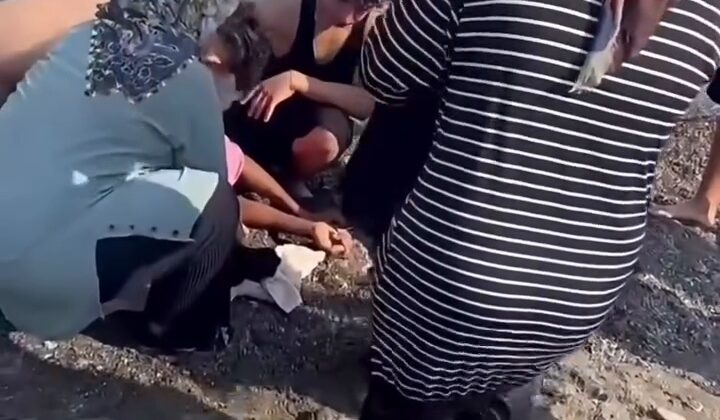 Suriye  kadın, son anda kurtarıldı