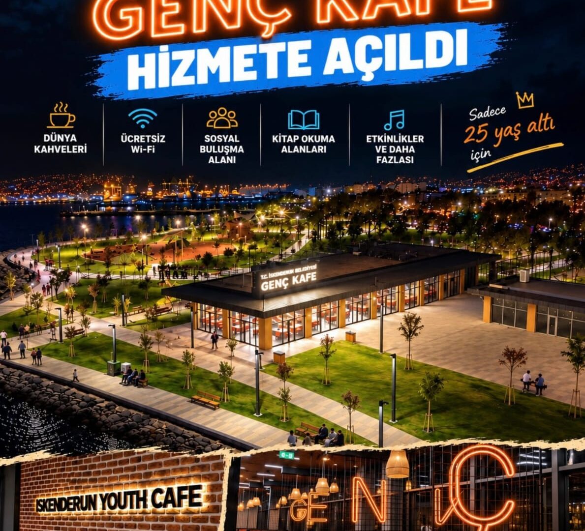 İskenderun Belediyesi Genç Kafe’yi  açtı.