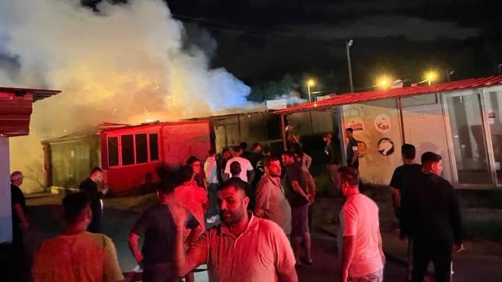 Konteyner yangını kısa sürede söndürüldü