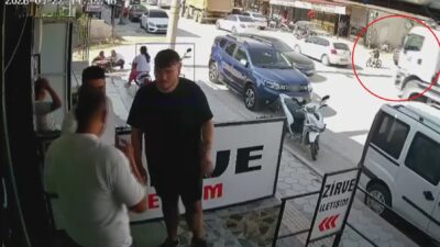 HAFRİYAT KAMYONUNUN KÖR NOKRASINDAN GEÇMEYE ÇALIŞAN BİSİKLETLİ ÇOCUK SANİYELERLE ÖLÜMDEN DÖNDÜ