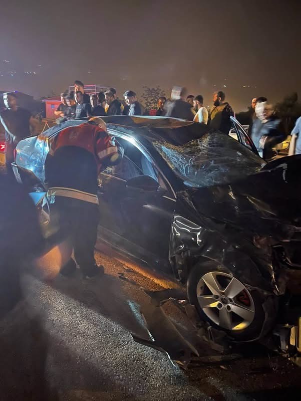  Angusa çarpan otomobilin sürücüsü yaralandı