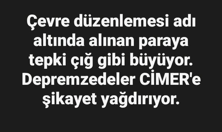 Depremzedelerden çevre düzenleme ücretine tepki